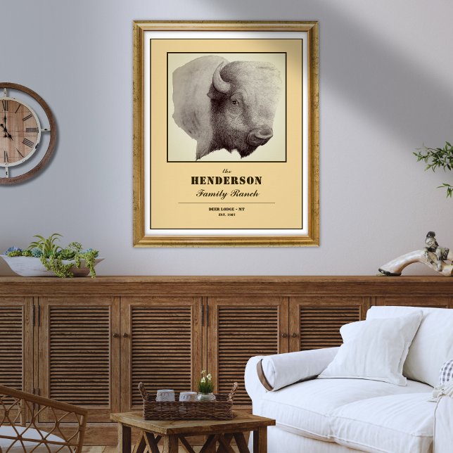 Custom Rustic Buffalo Family Name Poster (Creator Uploaded)
