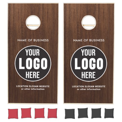 Custom Rustic Business Logo Barn Wood Cornhole Set
