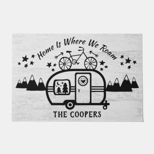 Custom Rustic Camping Camper Trailer Rv Lifestyle Doormat