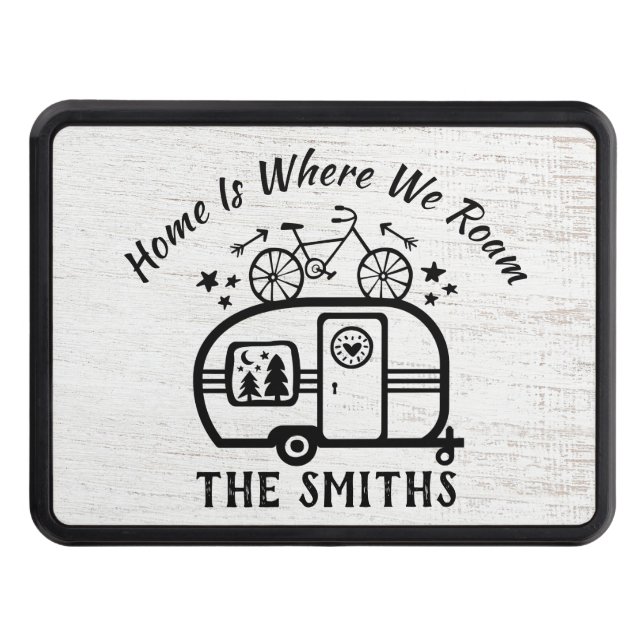 Custom Rustic Camping Camper Trailer Rv Lifestyle Hitch Cover (Front)