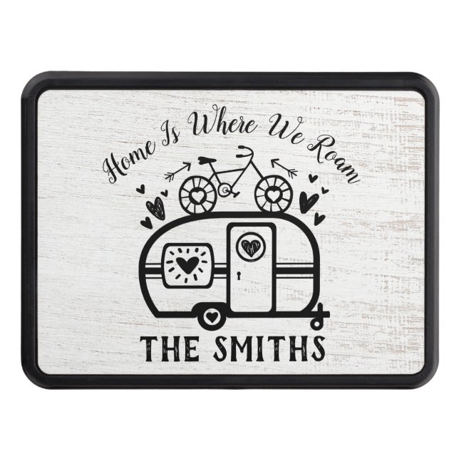 Custom Rustic Camping Camper Trailer Rv Lifestyle Hitch Cover (Front)
