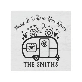 Custom Rustic Camping Camper Trailer Rv Lifestyle Metal Print