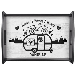Custom Rustic Camping Camper Trailer Rv Lifestyle Serving Tray