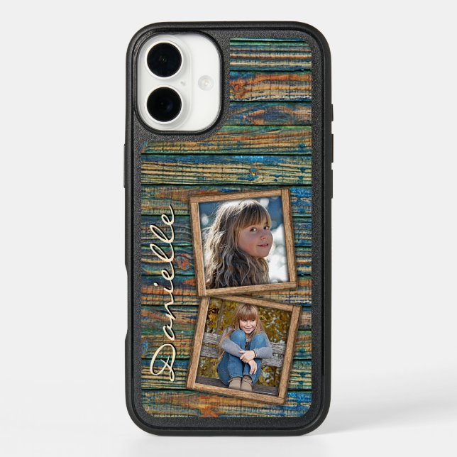 Custom Rustic Country Farmhouse Woodgrain Pattern Otterbox iPhone Case (Back)