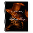 Custom Rustic Cowboy Boots Birthday Guestbook