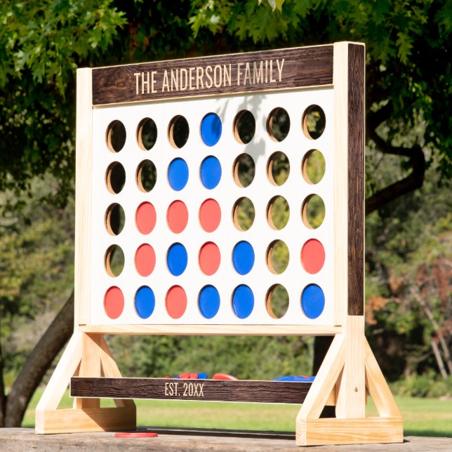 Custom Rustic Dark Barn Wood Family Name Fast Four (Lawn)