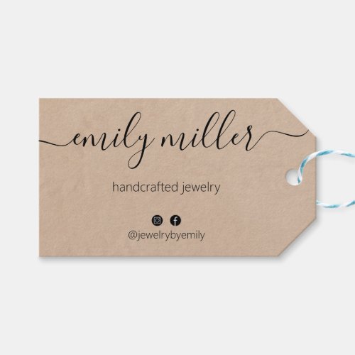 Custom Rustic Elegant Calligraphy Script Hang Tag