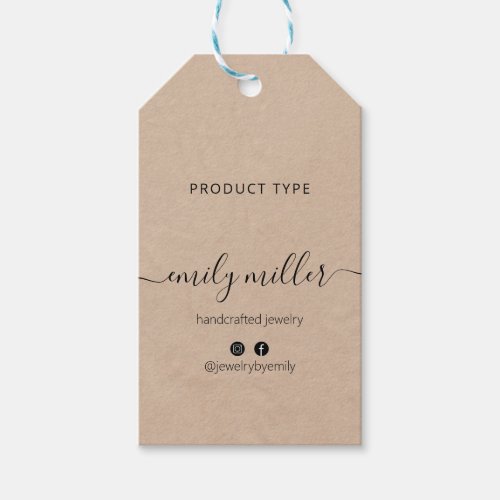 Custom Rustic Elegant Calligraphy Script Hang Tag