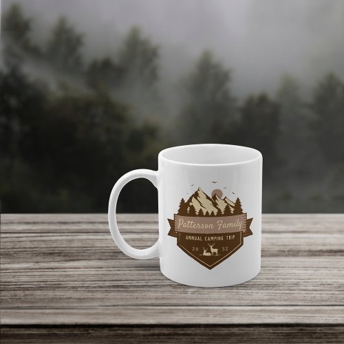 Custom Rustic Family Name Camping Trip Coffee Mug