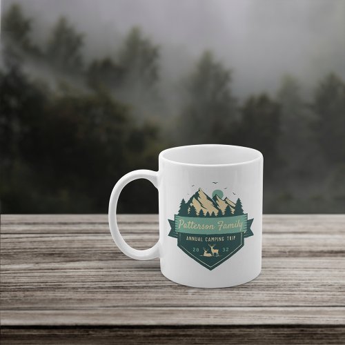 Custom Rustic Family Name Camping Trip Coffee Mug