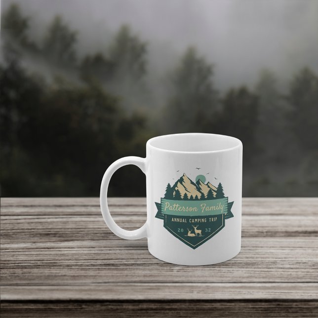 Custom Rustic Family Name Camping Trip Coffee Mug (Creator Uploaded)