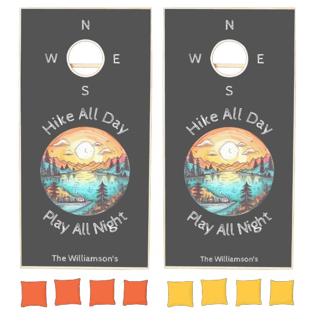 Custom Rustic Family Name Cornhole Set (Set)