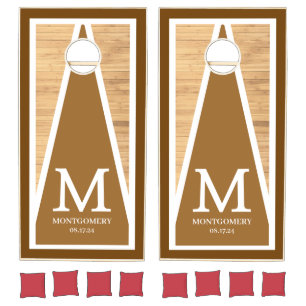 Custom Rustic Family Name Monogram Cornhole Set