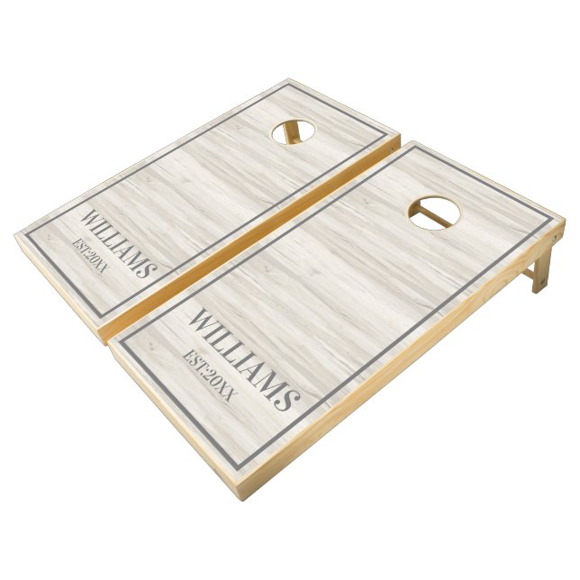 Custom Rustic Farmhouse Family Monogram  Cornhole Set (Angled)