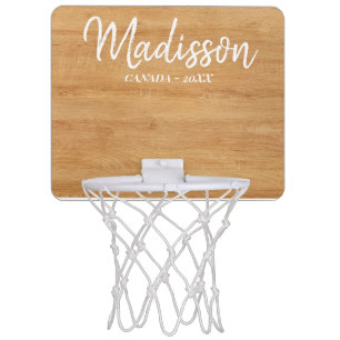 Custom Rustic Farmhouse Family Monogram Name Mini Basketball Hoop