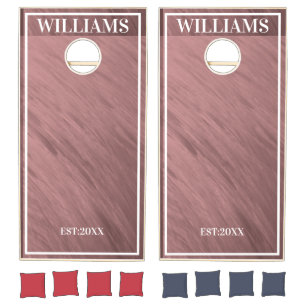 Custom Rustic Farmhouse Family Monogram  Wooden  Cornhole Set