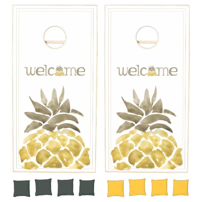 Custom Rustic Farmhouse Family Welcome  Cornhole Set (Set)