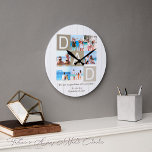 Custom Rustic Father's Day Photo Wall Clock<br><div class="desc">Experience the charm of rustic elegance paired with the warm sentiments of family memories, wrapped into one with our Custom Rustic Father’s Day Photo Wall Clock. Crafted with impeccable taste, this wall clock serves not merely as a time-telling device, but as a heartwarming home decor piece that captures cherished moments....</div>