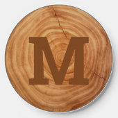Custom Rustic Faux Elm Woodgrain Wireless Charger (Front)