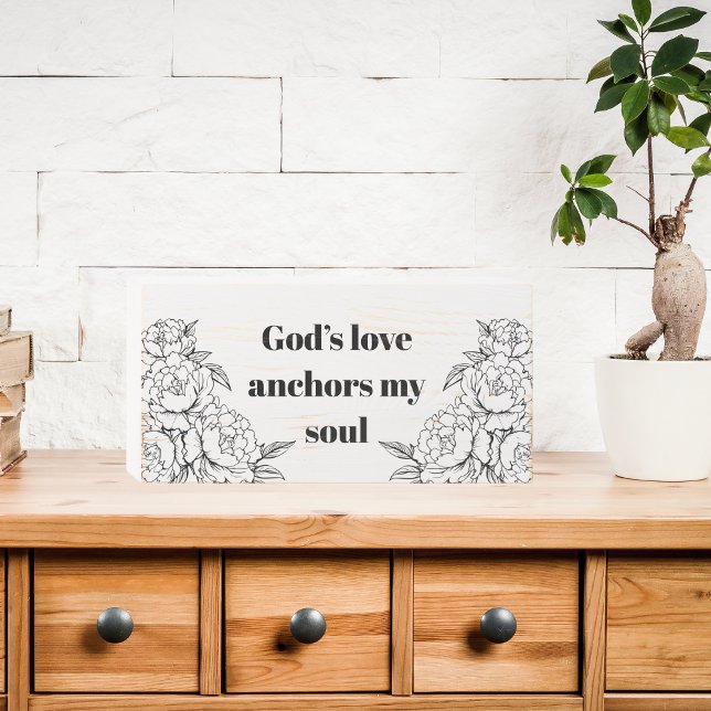 Custom Rustic Floral Faith Quote Wood Box Sign (Creator Uploaded)