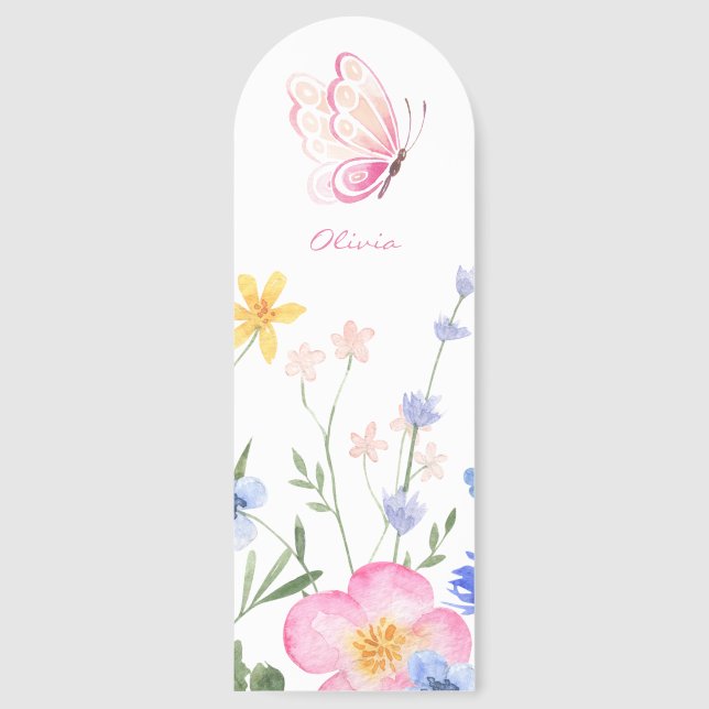 Custom Rustic Floral Monogrammed Bookmarks (Front)