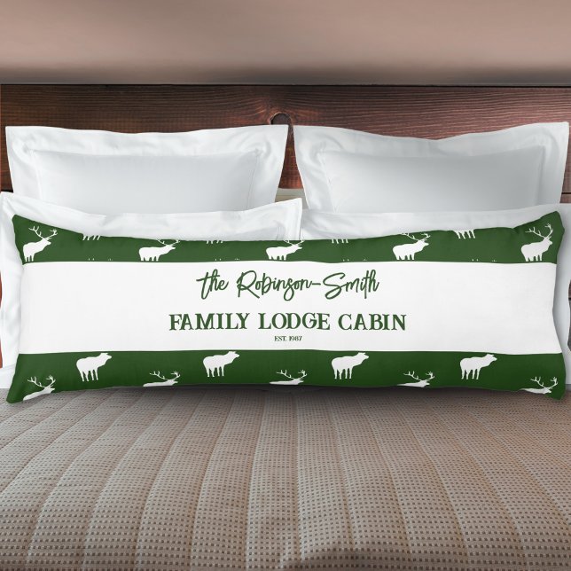 Custom Rustic Green White Elk Silhouette Body Pillow (Creator Uploaded)