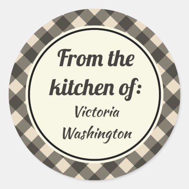 Custom Rustic Kitchen Gift Tag Label Stickers (Front)