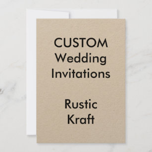 Custom RUSTIC KRAFT Wedding Invitations 5"x7"