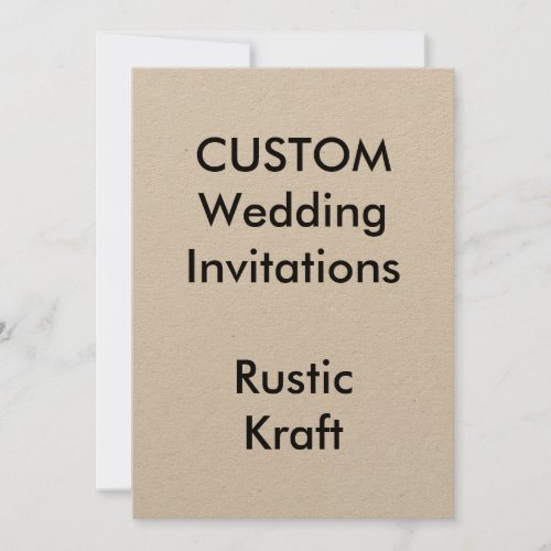 Custom RUSTIC KRAFT Wedding Invitations 5x7