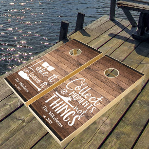 Custom Rustic Lake Life Quote  Cornhole Set