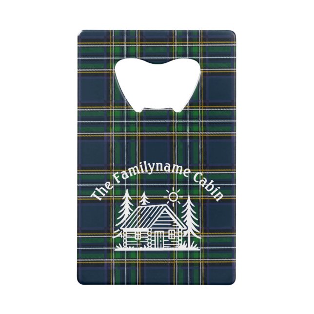 Custom Rustic Log Cabin Credit Card Bottle Opener (Front)