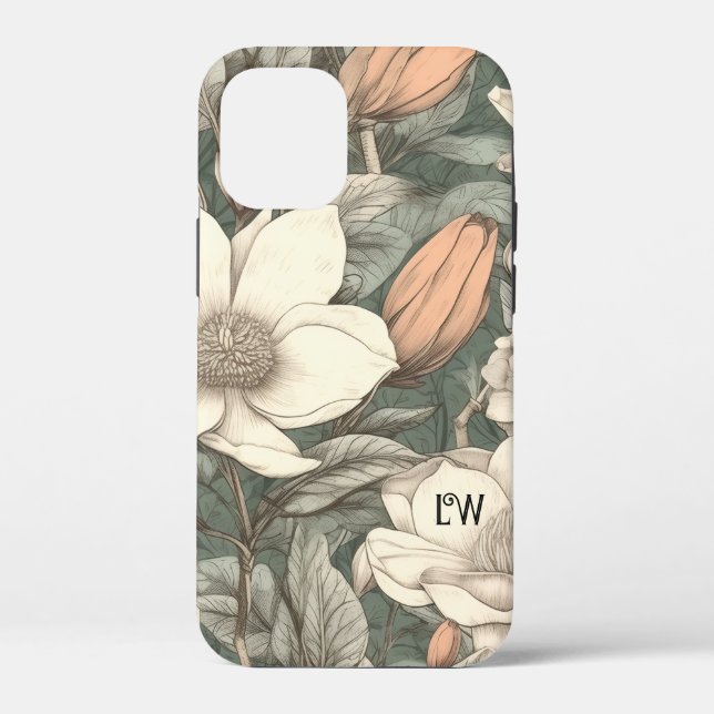 Custom Rustic Magnolias Painted Floral botanical Case-Mate iPhone Case (Back)