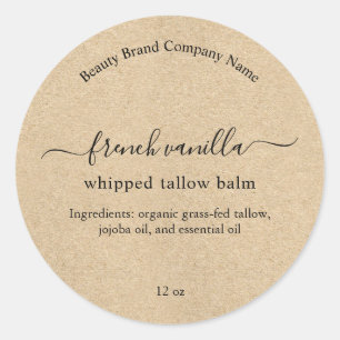 Custom Rustic Natural Minimalist Simple Beauty Classic Round Sticker