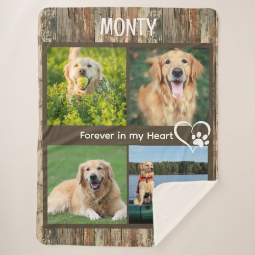 Custom Rustic Pet Memorial Photo Collage 