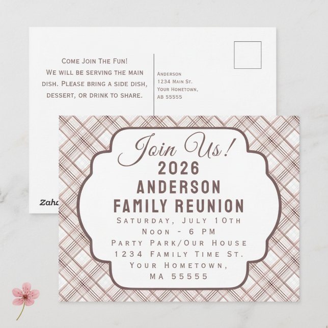 Custom Rustic Plaid Family Reunion Invitation (Creator Uploaded)