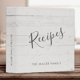 Custom Rustic Recipe Modern Shiplap Wood Panel 3 Ring Binder