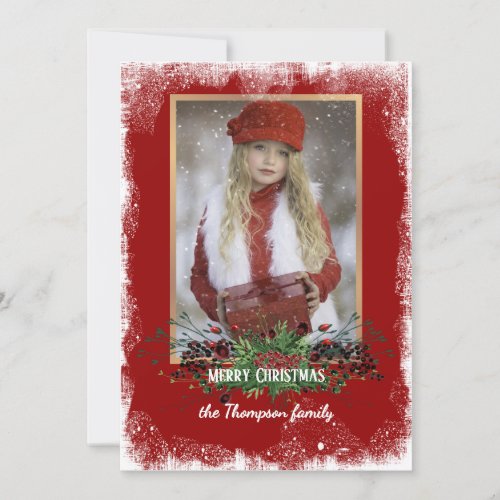 Custom Rustic Seasonal Greeting Holiday Card