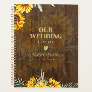 Custom Rustic Sunflowers Pampas Grass Wedding Planner