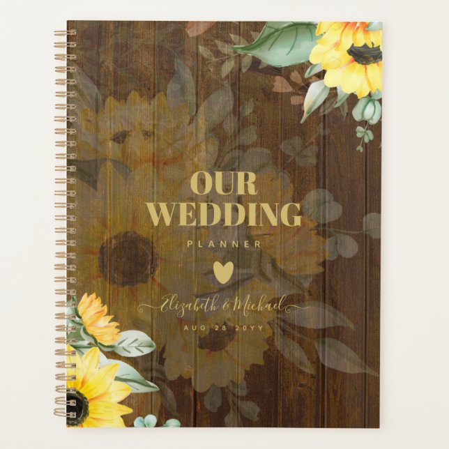 Custom Rustic Sunflowers Wedding Planner (Front)
