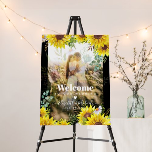 Custom Rustic Sunflowers Wedding Welcome SIGN