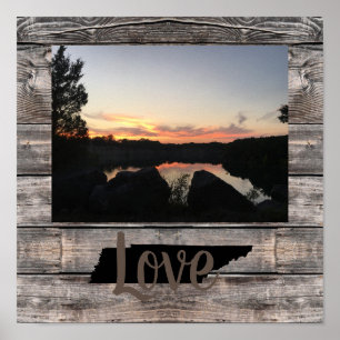 CUSTOM rustic TENNESSEE LOVE in script Poster