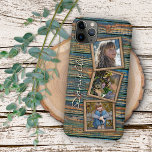 Custom Rustic Vintage Farmhouse Woodgrain Pattern iPhone 11 Pro Max Case<br><div class="desc">Contemporary teal blue green, beige, and coffee brown rustic faux wooden planks. With wood-looking picture frames, give room to personalize or customize with your name and photographs of your choice. Beautiful, modern, and cool cover for the trend-savvy and art-loving hip trendsetter, artsy motif lover who wants to protect their phone...</div>