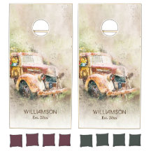 Custom Rustic Vintage Truck Wedding Party Cornhole