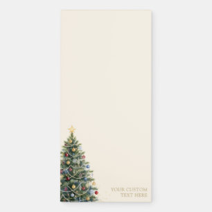 Custom Rustic Watercolor Christmas Tree Holidays Magnetic Notepad