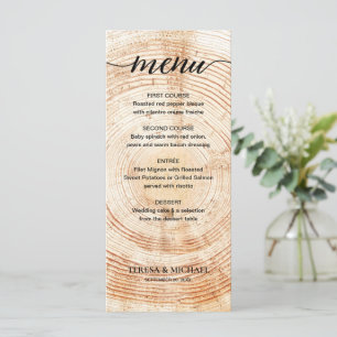 Custom Rustic Wedding Fall Wood Grain Menu