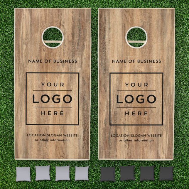 Custom Rustic Wood Business Name Logo Cornhole Set (Creator Uploaded)