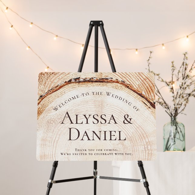 Custom Rustic Wood Cut Welcome to the wedding Foam Board (In Situ (Stand))