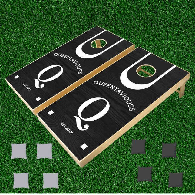 Custom Rustic Wood Farmhouse Monogram Name Wedding Cornhole Set (Creator Uploaded)