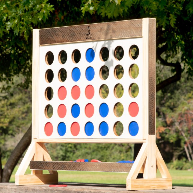 Custom Rustic Wood Texture & Deer Monogram  Fast Four (Lawn)