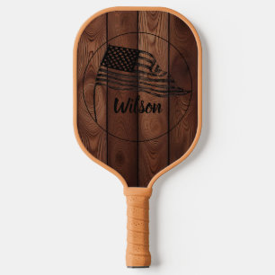 Custom Rustic Wood Texture Pickleball Paddle